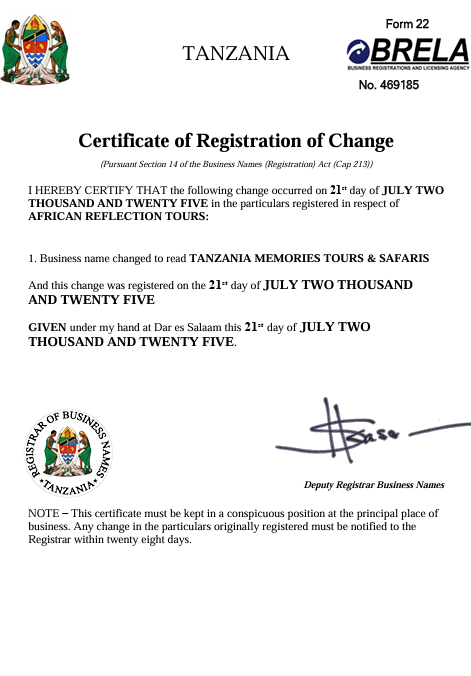 Business registration certificate